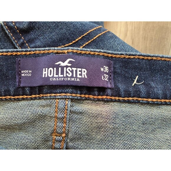 Hollister Epic Flex Slim Straight Jeans Mens W36 L32 Denim Blue - Picture 4 of 6